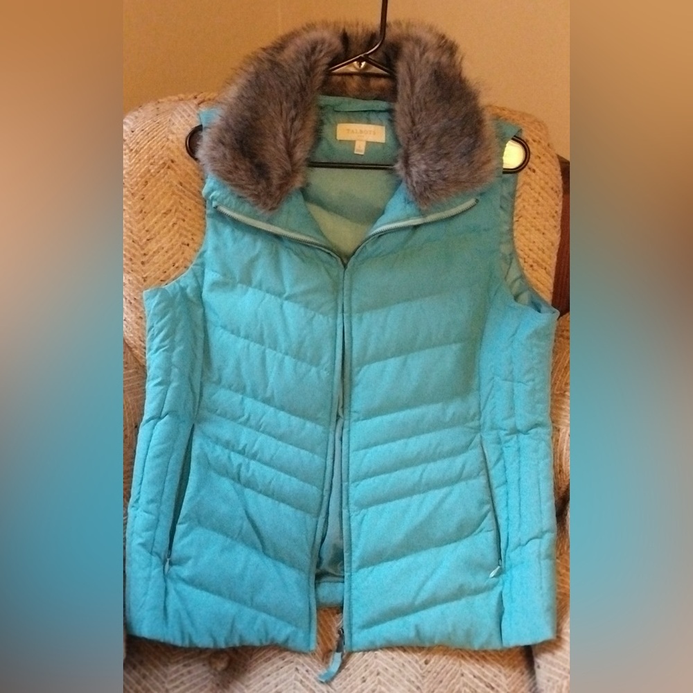 Talbots Turquiose Down Vest